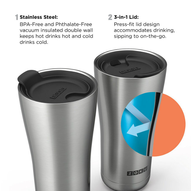 3 in 1 Tumbler Lid - (Lid Only) - Zoku - ZOKU