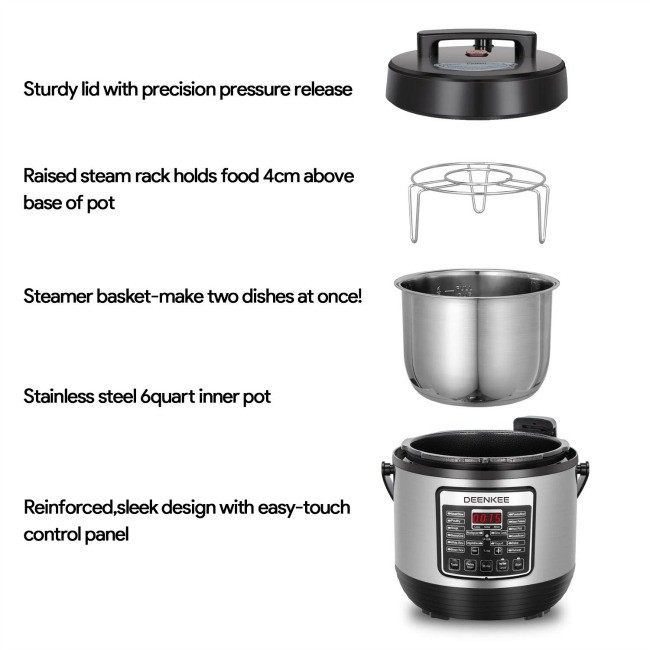 Cooking Is Made Easy Delicious With The DEENKEE 10in1 Instant Programmable 6 Quart Multi Cooking Is Made Easy Delicious With The DEENKEE 10in1 Instant Programmable 6 Quart Multi