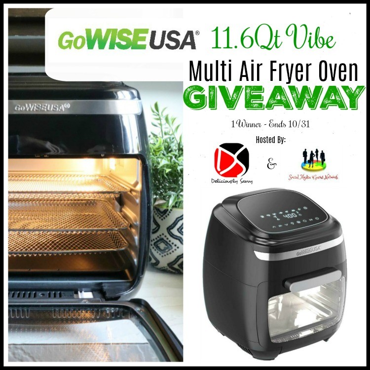 GoWISE 11.6Qt USA Vibe Multi Air Fryer Oven Giveaway! (1 Winner ~ $150RV) Ends 10/31 @GoWISEUSA @SMGurusNetwork