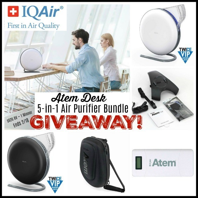 IQAir Atem Desk 5-In-1 Air Purifier Bundle Giveaway ~ Ends 2/18 @SMGurusNetwork @IQAir #MySillyLittleGang