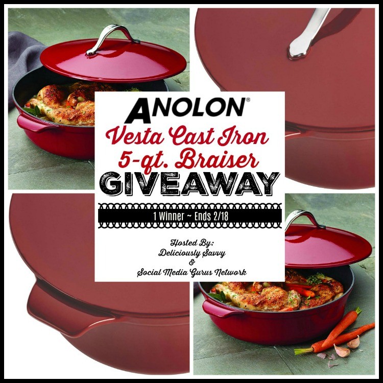 Anolon Vesta Cast Iron 5Qt Braiser Giveaway ~ Ends 2/18 @SMGurusNetwork @Anolon #MySillyLittleGang