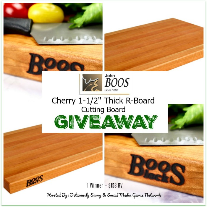 John Boos & Co. Cherry 1-½” Thick R-Board Cutting Board Giveaway ~ Ends 5/14 @JohnBoosCo @DeliciouslySavv #MySillyLittleGang