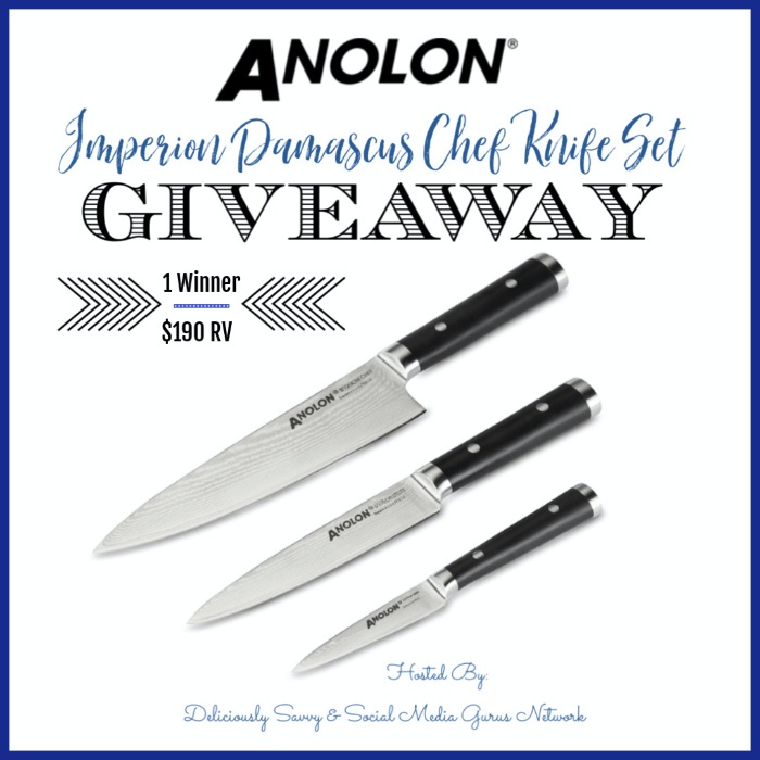 Anolon Imperion Damascus Chef Knife Set Giveaway ~ Ends 6/20 @Anolon @DeliciouslySavv #MySillyLittleGang