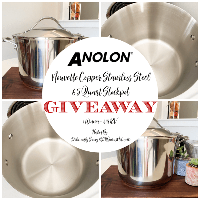 Anolon Nouvelle Copper Stainless Steel 6.5 Qt Stockpot Giveaway ~ Ends 12/31 @Anolon @DeliciouslySavv #MySillyLittleGang