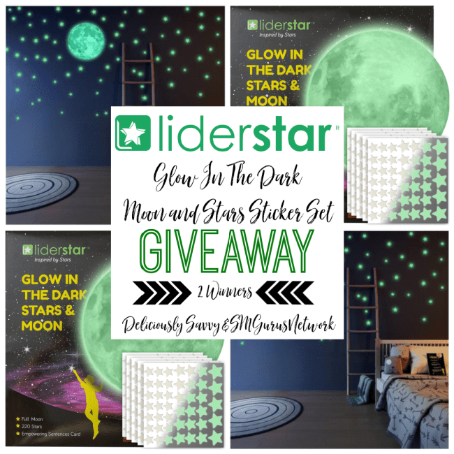 Liderstar Glow In The Dark Moon & Stars Sticker Set Giveaway ~ Ends 12/19 @LIDERSTARSTUDIO @DeliciouslySavv #MySillyLittleGang
