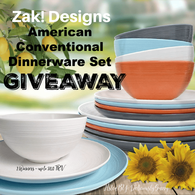 Zak! Designs American Conventional Dinnerware  Set Giveaway ~ Ends 12/31 @ZakDesigns @DeliciouslySavv #MySillyLittleGang