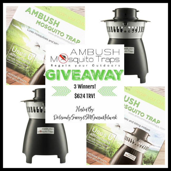 Ambush Mosquito Traps ‘Regain Your Outdoors’ 3 Winner Giveaway ~ Ends 3/31  @AmbushMosquitoTraps @deliciouslysavv #MySillyLittleGang