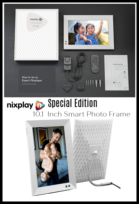 NIXPLAYWhiteFramePinterest Pin - Nixplay Special Edition 10.1 inch White Smart Photo Frame Giveaway (ends 7/26)