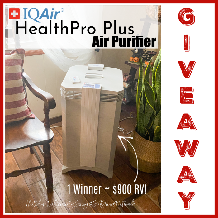 IQAir HealthPro Plus Air Purifier Giveaway ~ Ends 1/7