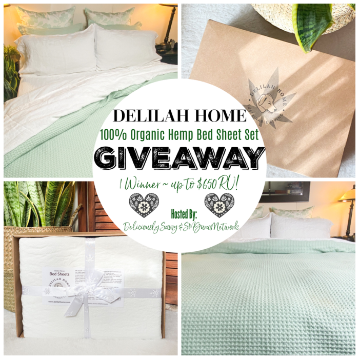 Delilah Home 100% Organic Hemp Bed Sheet Set Giveaway Ends 3/4 #MySillyLittleGang