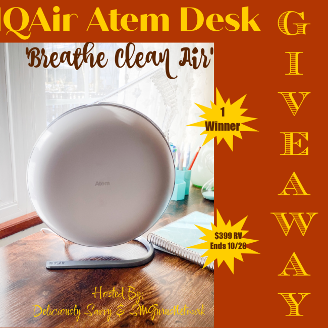 IQAir Atem Desk ‘Breathe Clean Air’ Giveaway!