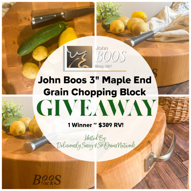 John Boos 3” Maple End Grain Chopping Block Giveaway #MySillyLittleGang