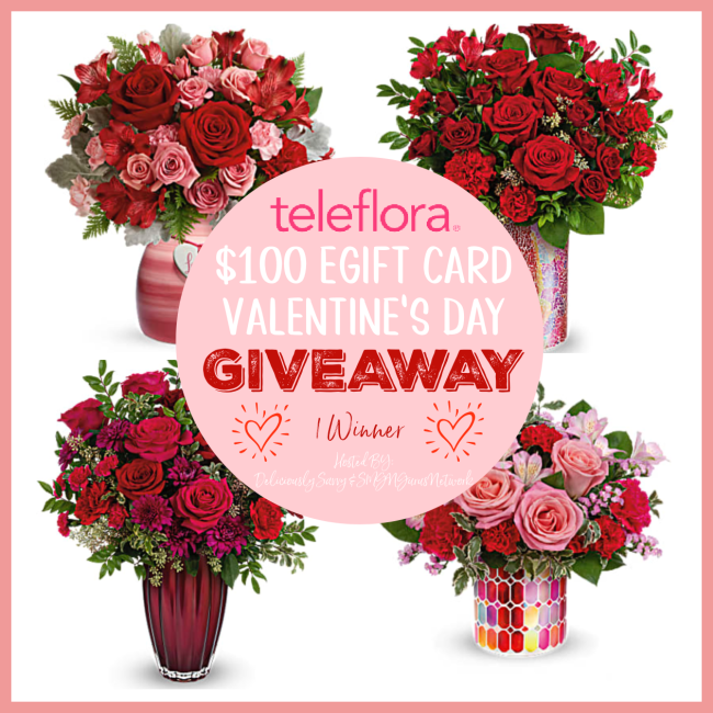 @Teleflora $100 eGift Card Valentine’s Day Giveaway @DeliciouslySavv (Ends 2/12): teleflora bouquets