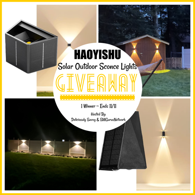 HAOYISHU Solar Outdoor Sconce Lights Giveaway #MySillyLittleGang