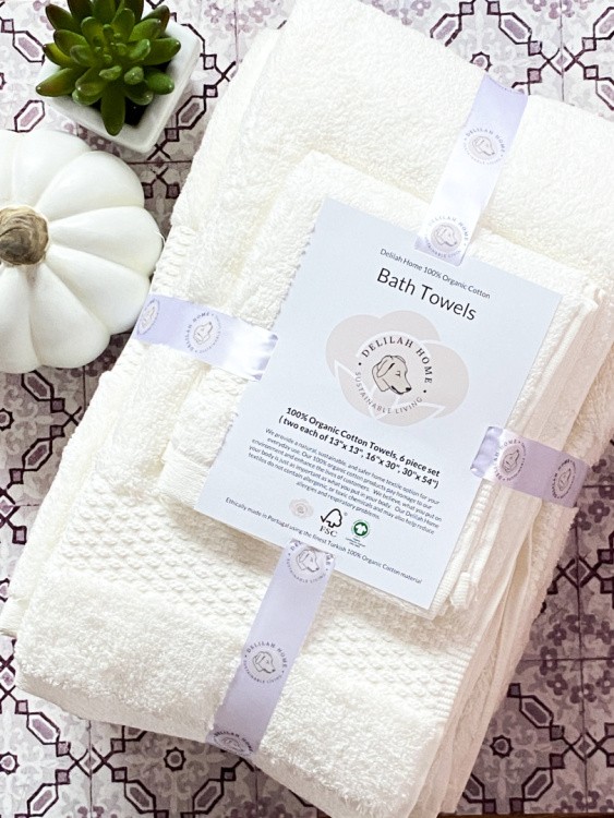 Delilah Home Organic Cotton Towels Set of 3 - White